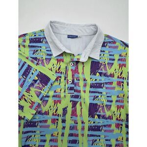 Hreski‎ Performance Polo Men's XL Abstract Colorful All Over Print Stretch Golf